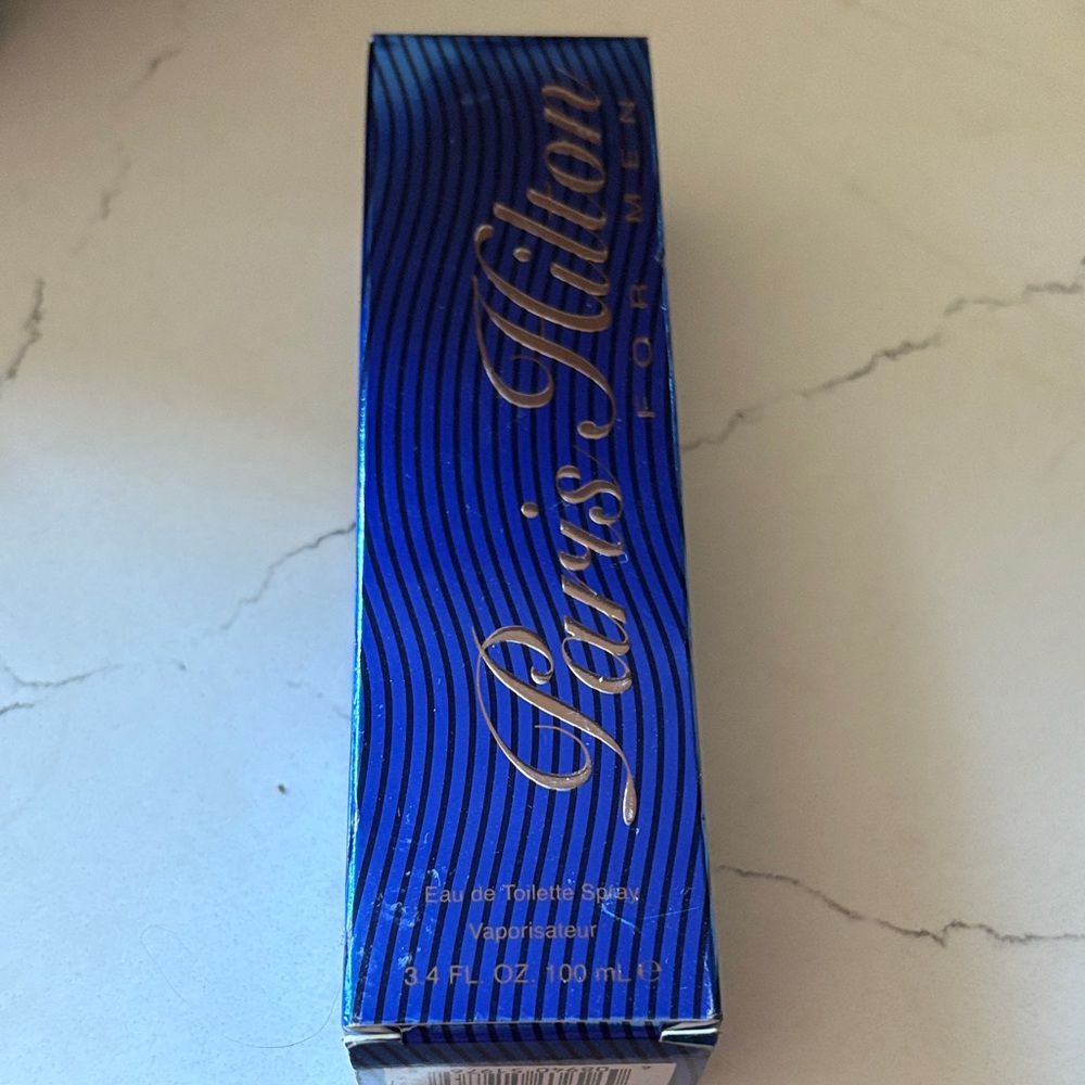 Paris Hilton Metallic Blue Box with Gold Script